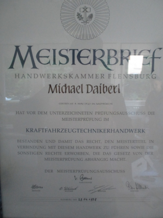 Meisterbrief - Michael Daiberl